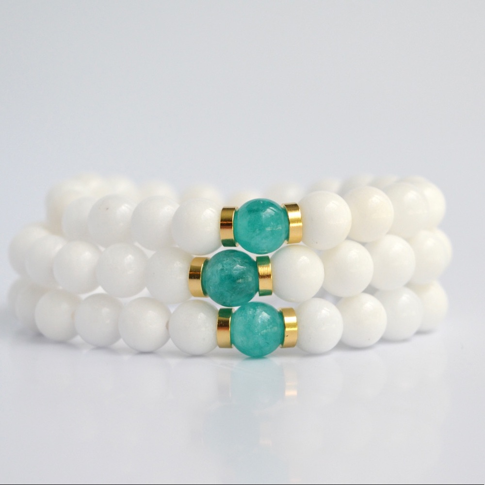 OVARIAN CANCER Awareness Gemstone Beaded Bracelet
